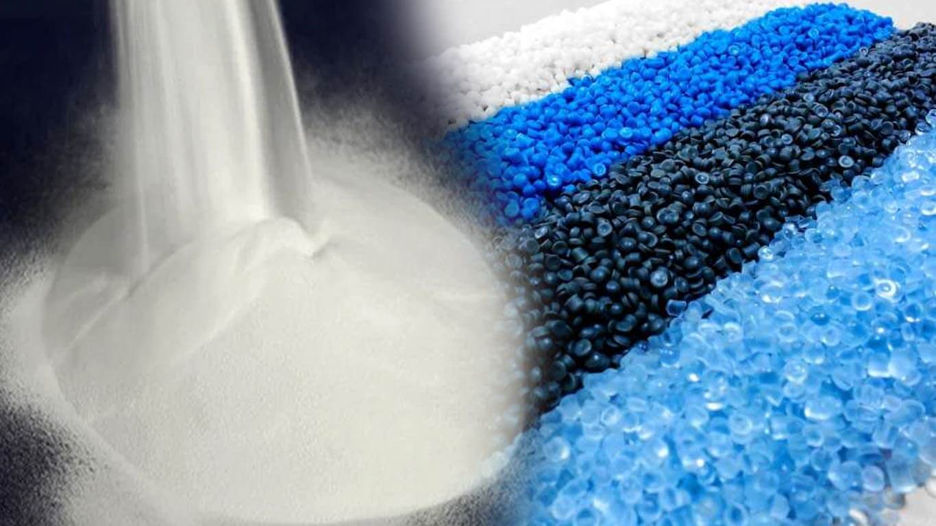 polyvinyl chloride (PVC) resin, a thermoplastic polymer synthesized from vinyl chloride monomers