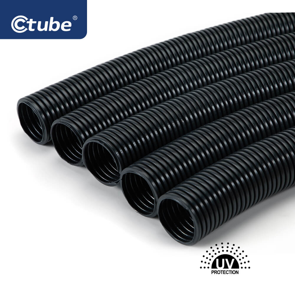 black solar corrugated conduit pipe