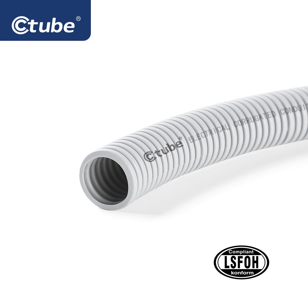 lszh HD corrugated conduit grey