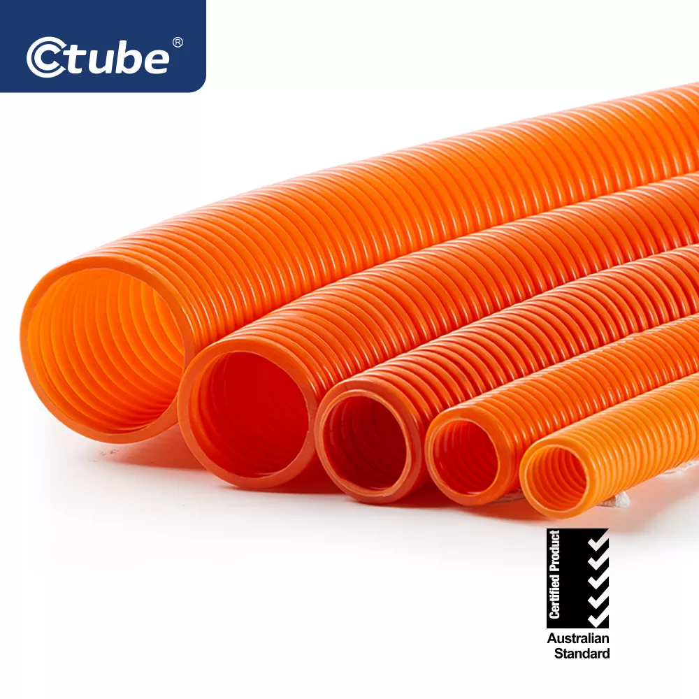 tubo conducto corrugado naranja