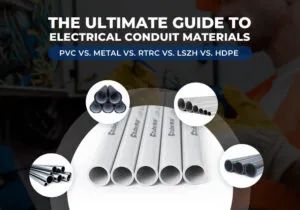 La guía definitiva sobre materiales para conductos eléctricos: PVC, metal, RTRC, LSZH y HDPE.