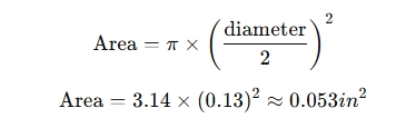 calculate the area of one wire